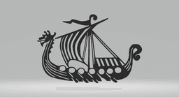 Drakkar Viking 2D .stl 3d model