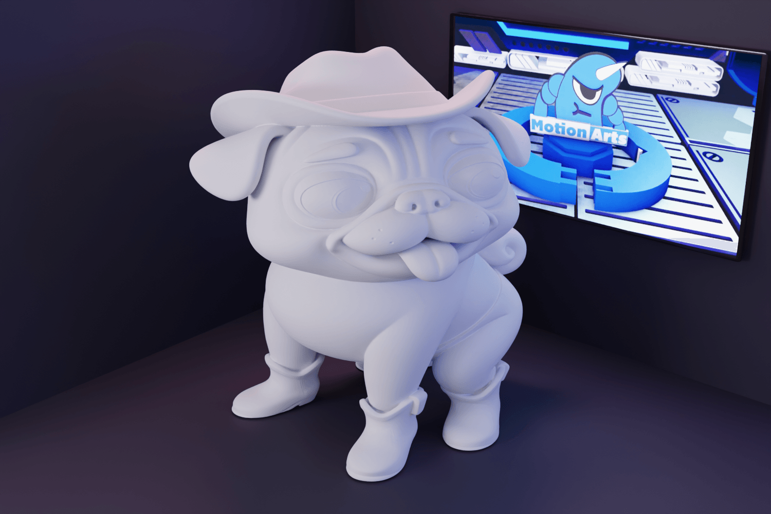 Pug Cowlboy.stl 3d model