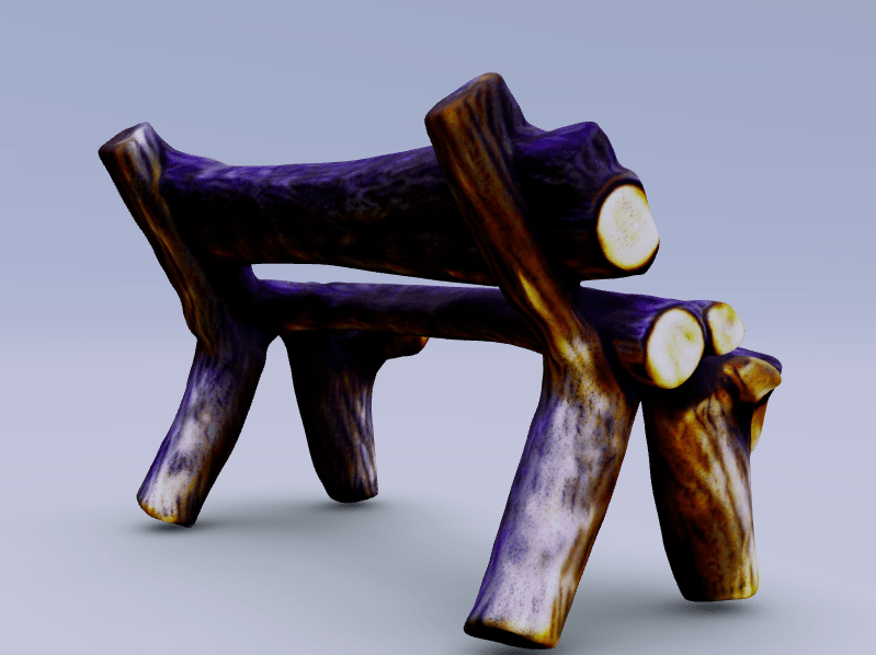 A wooden bench 3d model