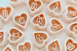 FULL Heart Monogram Letter Set OUTLINE LETTERS 3d model