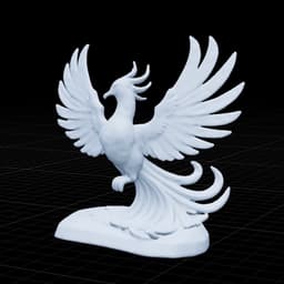 Golden Crystal Phoenix Sculpture 3d model