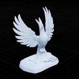 Golden Crystal Phoenix Sculpture 3d model