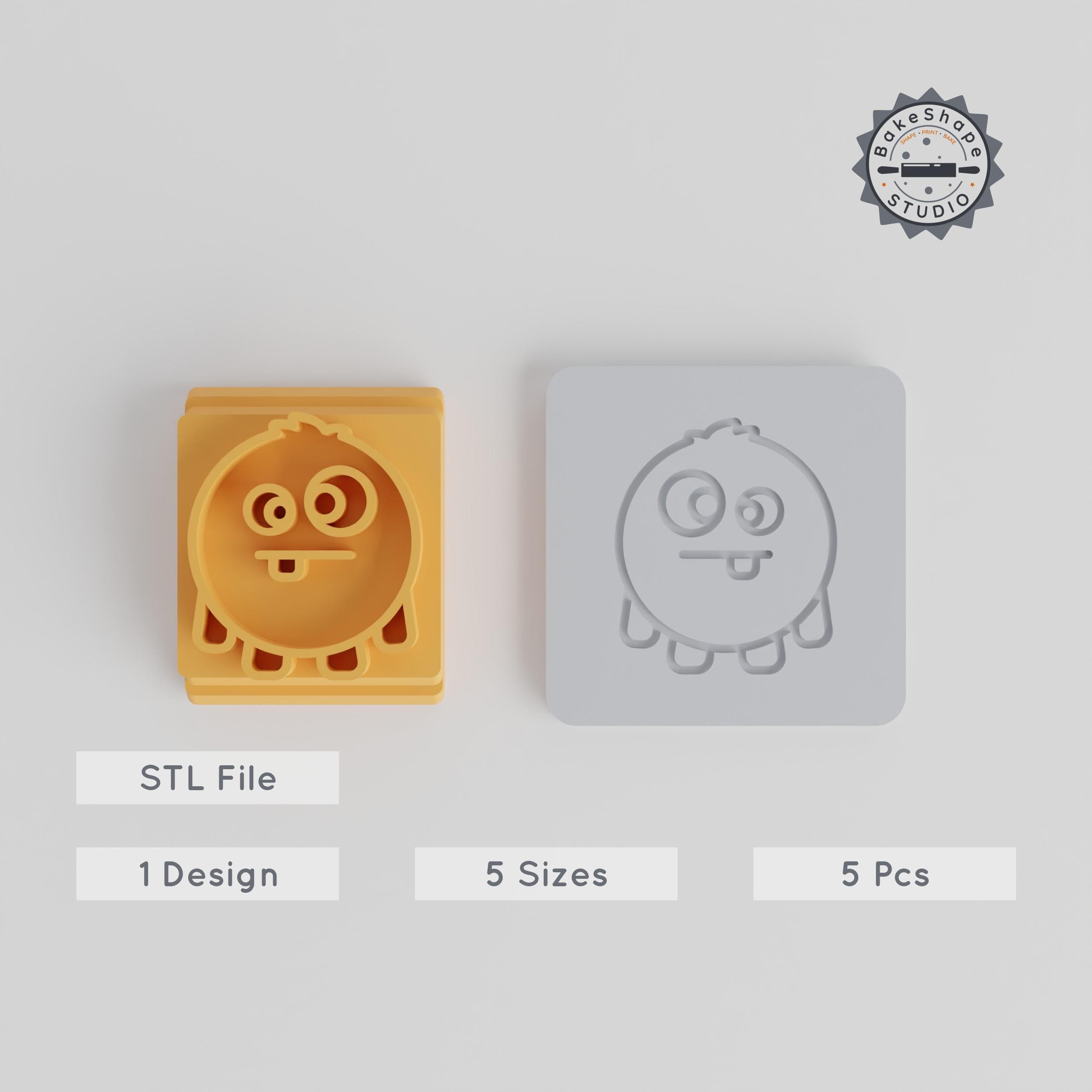 Round Cross Eye Monster Stamp Tile Set, 5 Sizes, Perfect for Clay, Cookies & Fondant PRODUCT_3159 3d model