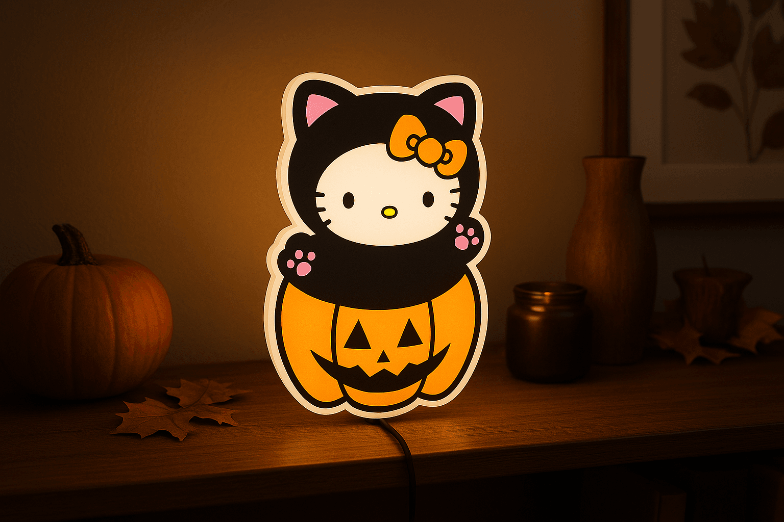 Hello Kitty Pumpkin - LED Strip compatible 3d model