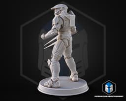 Campaign Evolved Master Chief Figurine Pose 2 - 3D Print Files 3d model