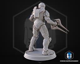 Campaign Evolved Master Chief Figurine Pose 2 - 3D Print Files 3d model