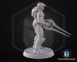 Campaign Evolved Master Chief Figurine Pose 2 - 3D Print Files 3d model