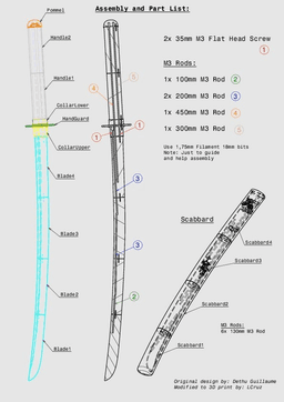 Katana Sword Prop with sword rack 3d model