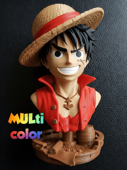 Straw Hat Pirate Bust Multi-Color 3MF | Anime Statue | Bambu Ready 3d model