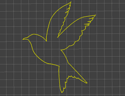bird outline 3d model