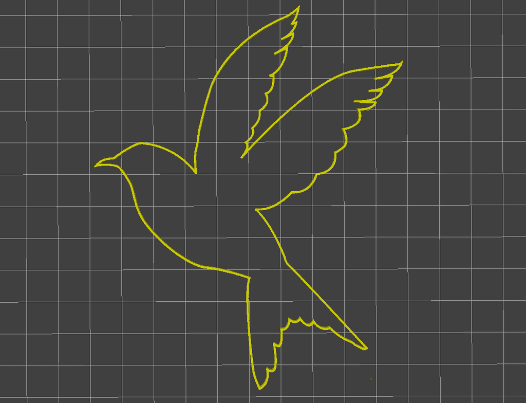 bird outline 3d model