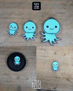 Octopus Wiggle Keyring 3d model