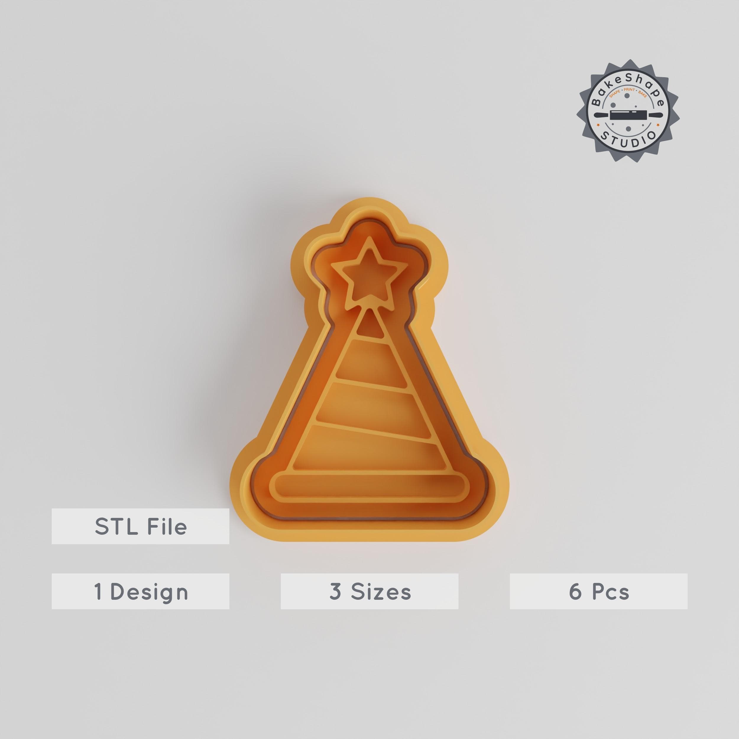 Party Cap Shape Cutter & Stamp Set, Cookie & Fondant Tool, Includes Sizes S/M/L, 6-Piece Celebration Hat, Festive Cone, Birthday Craft PRODUCT_4917 3d model
