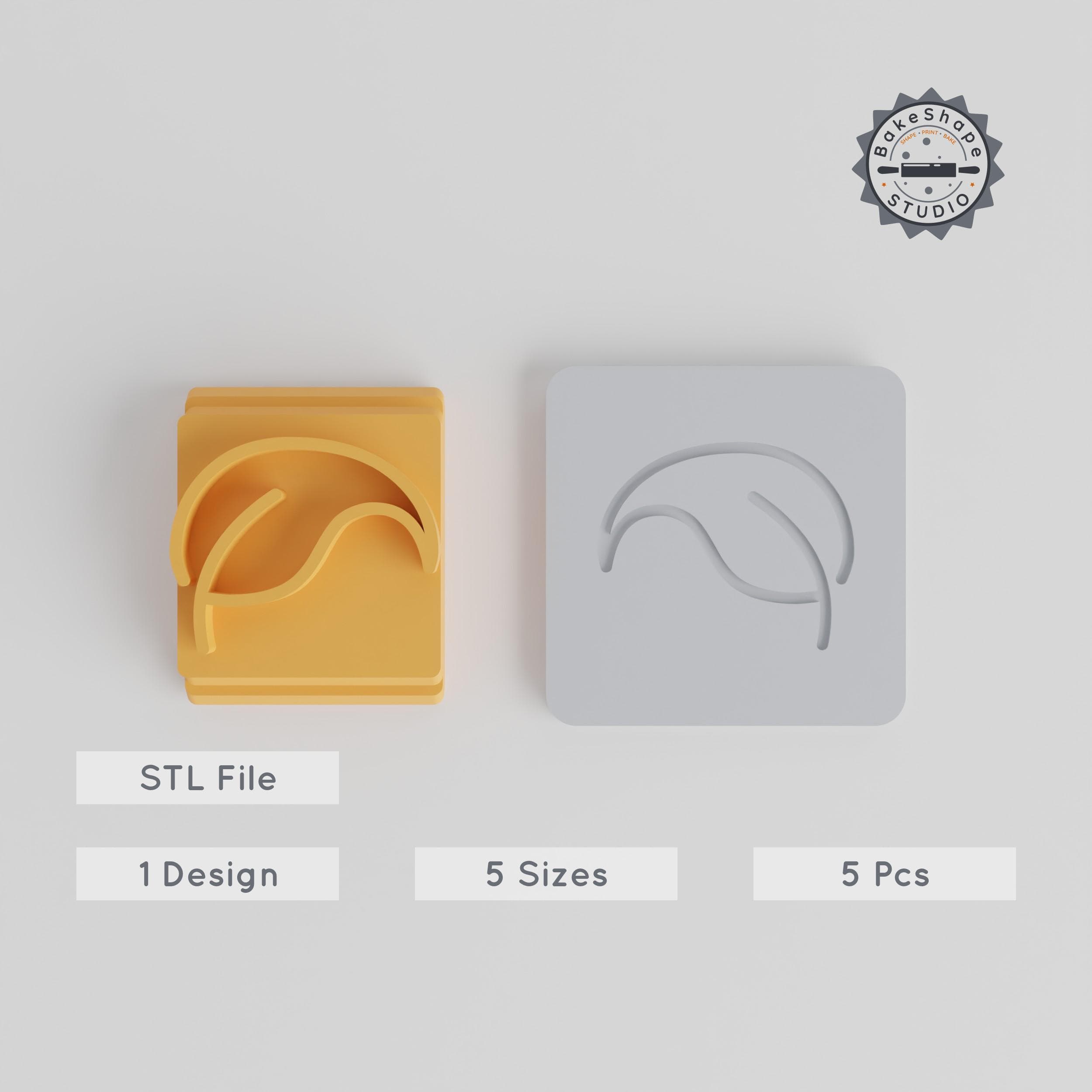 Leaf Stamp Tile Set, 5 Sizes 20-40mm, Perfect for Clay, Cookies & Fondant PRODUCT_5069 3d model