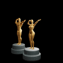 Female Bronze Statue 3d model