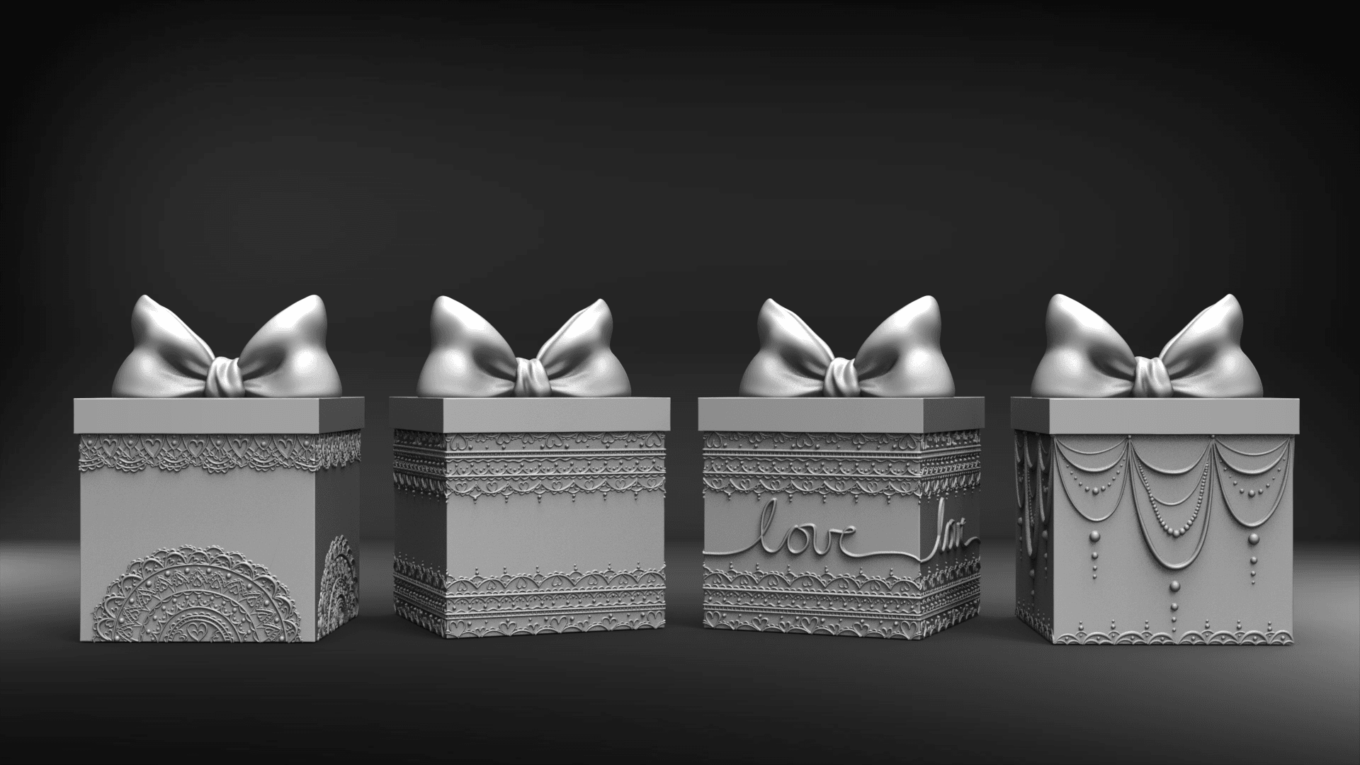 Love Lace Gift Box 3d model