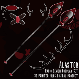 Alastor Cospay Mic Set Hazbin Hotel 3d model