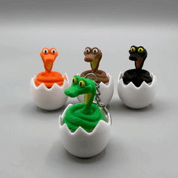 Snake Hatchling Fidget Clicker Keychain β Set of 4 3d model