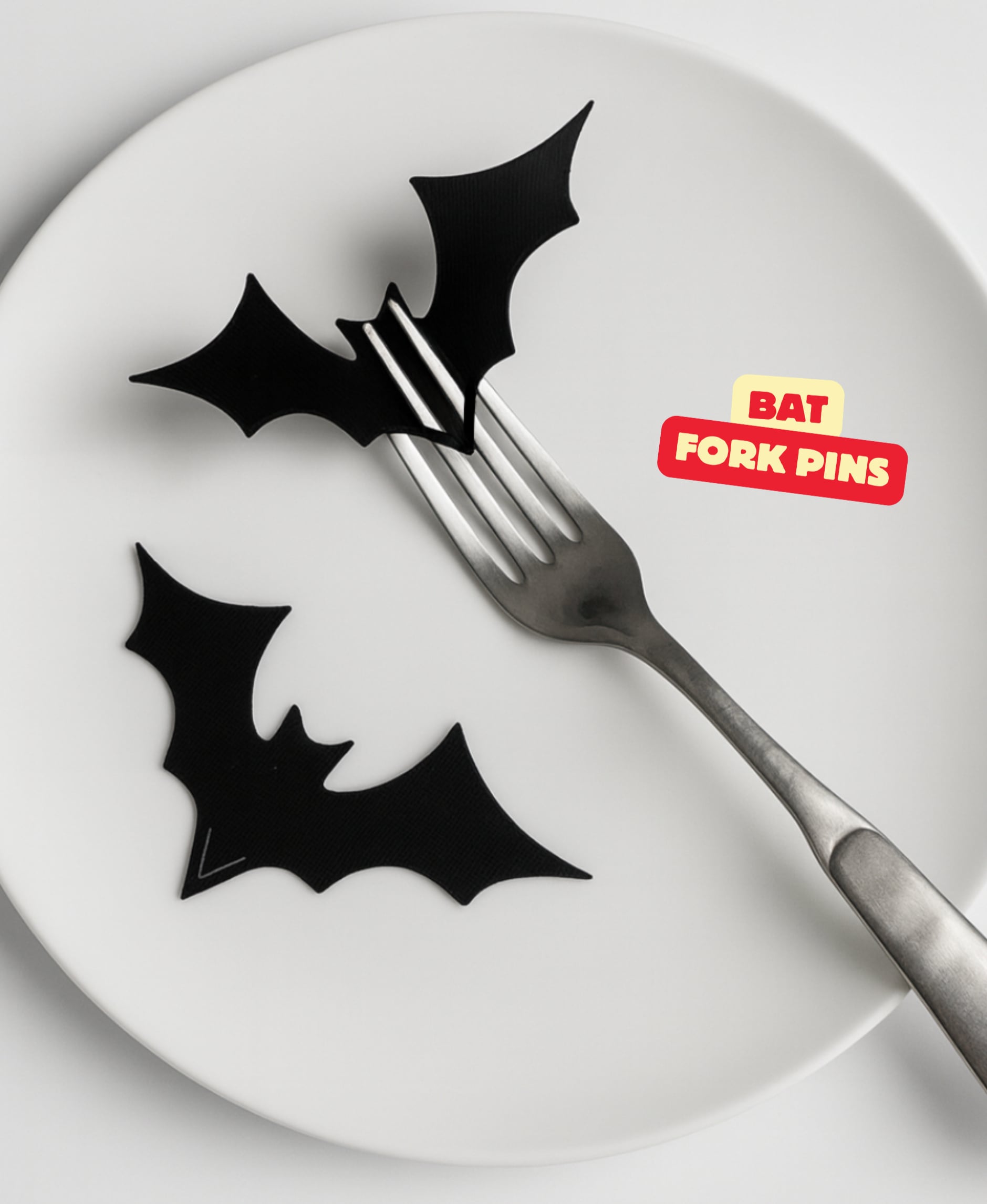 BAT FORK PINS / HALLOWEEN PARTY DECOR 3d model