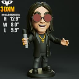 Ozzy Osbourne Chibi STL for 3D Printing ChibiSTL 3DXM 3d model