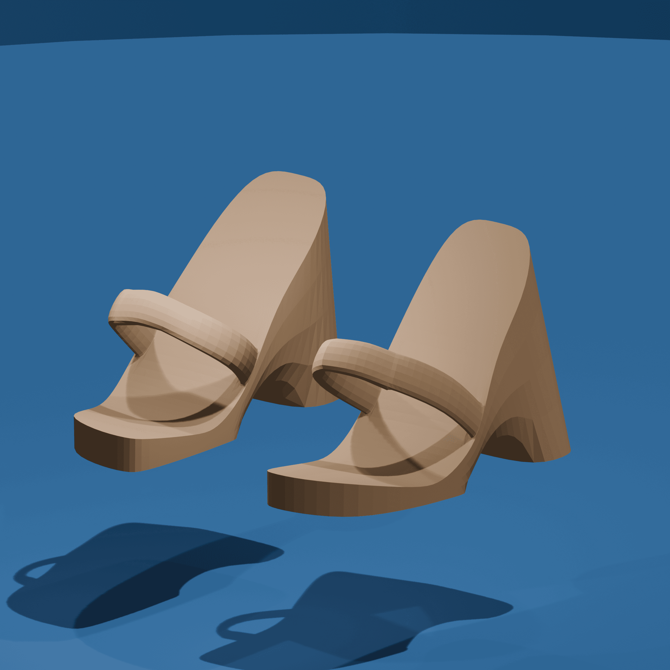 Stylized High Heel Sandals for 3D Printed Female Figures 3d model