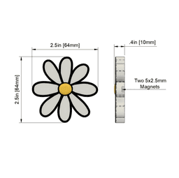 Daisy Fridge Magnet.stl 3d model
