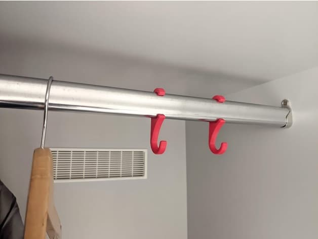Snap-on wardrobe hook 3d model