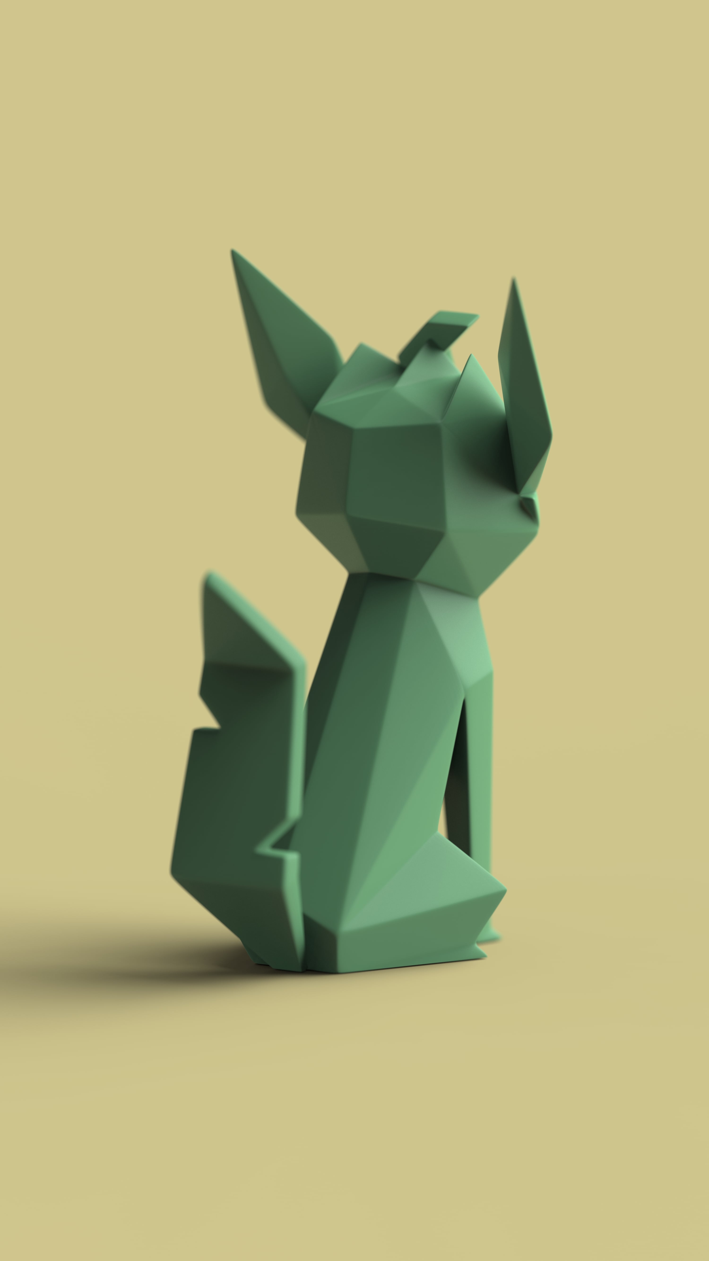 Low-poly Leafeon 3d model