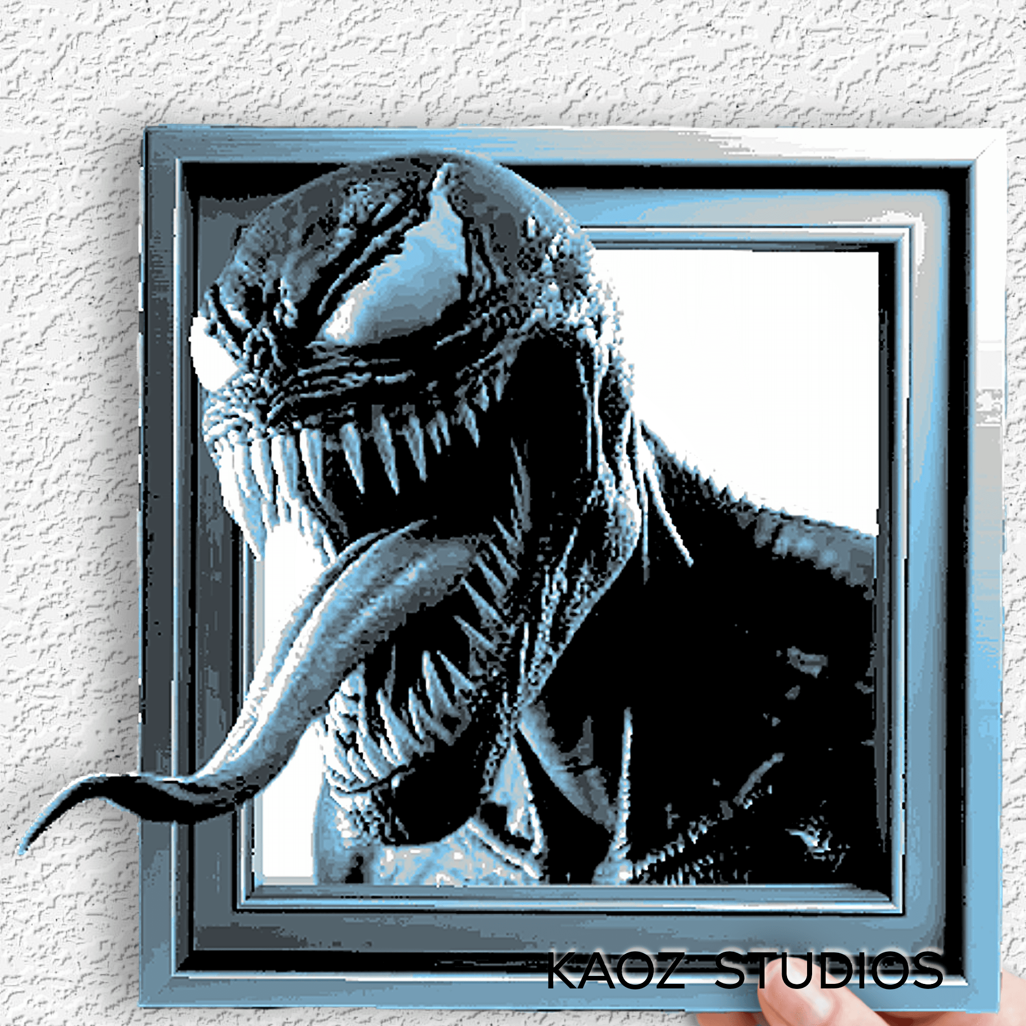 venom wall art venom hueforge spiderman villian 3d model
