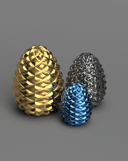 Pinecone Egg - Snap closed 3d model