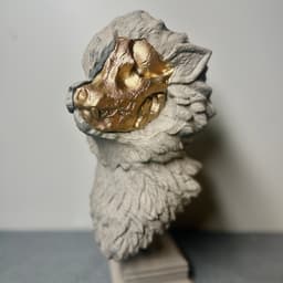 Arcanine Head - Pokemon - Printed and then spray painted with gold for the skull and a textured spray paint for the rest. - 3d model