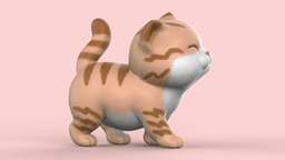 Cute Walking Kitten V1 3d model