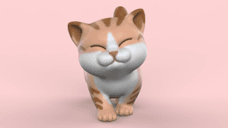 Cute Walking Kitten V1 3d model