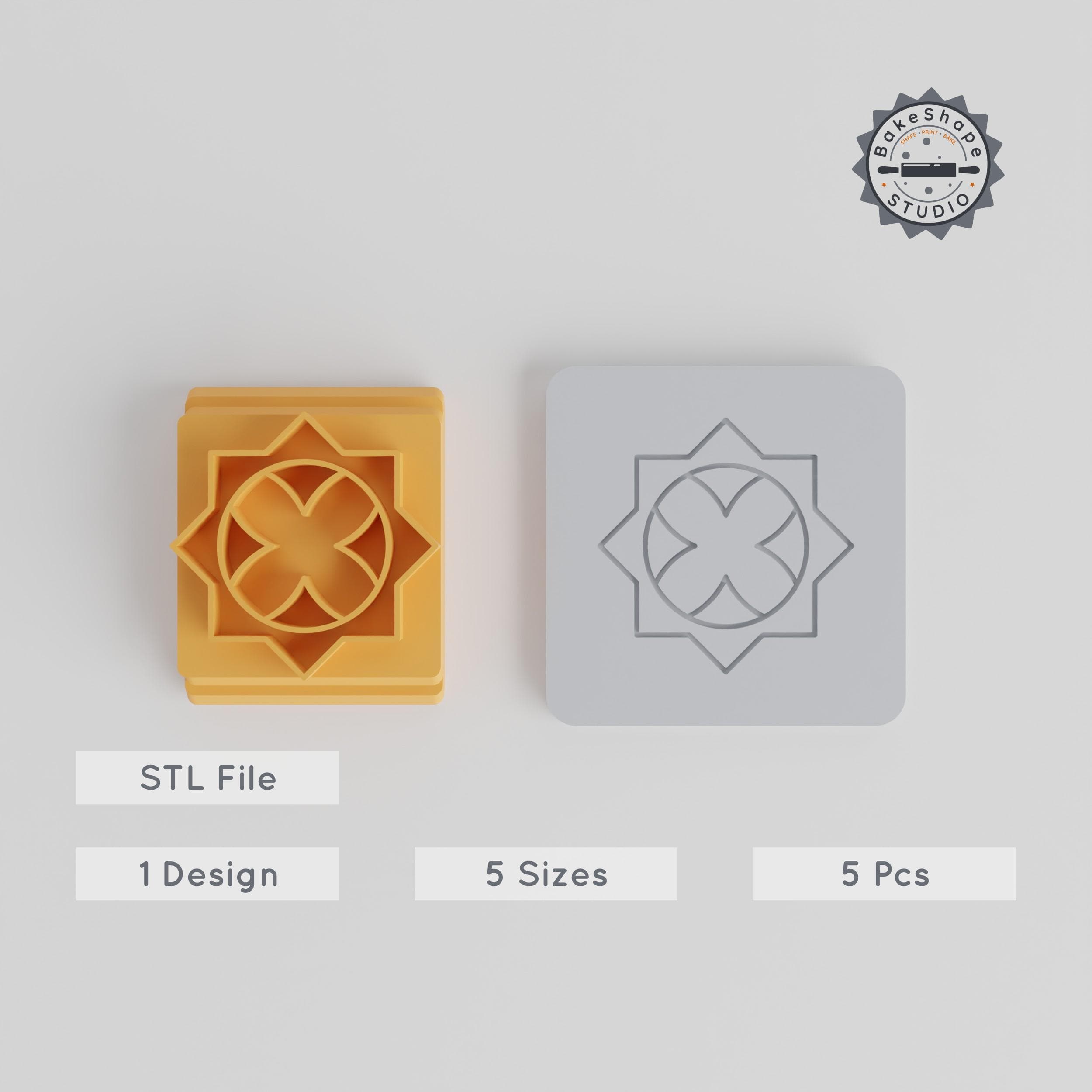 Mandala Stamp Tile Set, 5 Sizes, Perfect for Clay, Cookies & Fondant, Geometric Art Decor, Ornate Pattern, Spiritual Circle Design PRODUCT_5221 3d model