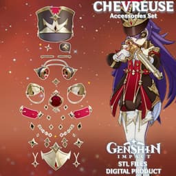 CHEVREUSE ACCESSORIES COSPLAY SET GENSHIN IMPACT 3d model