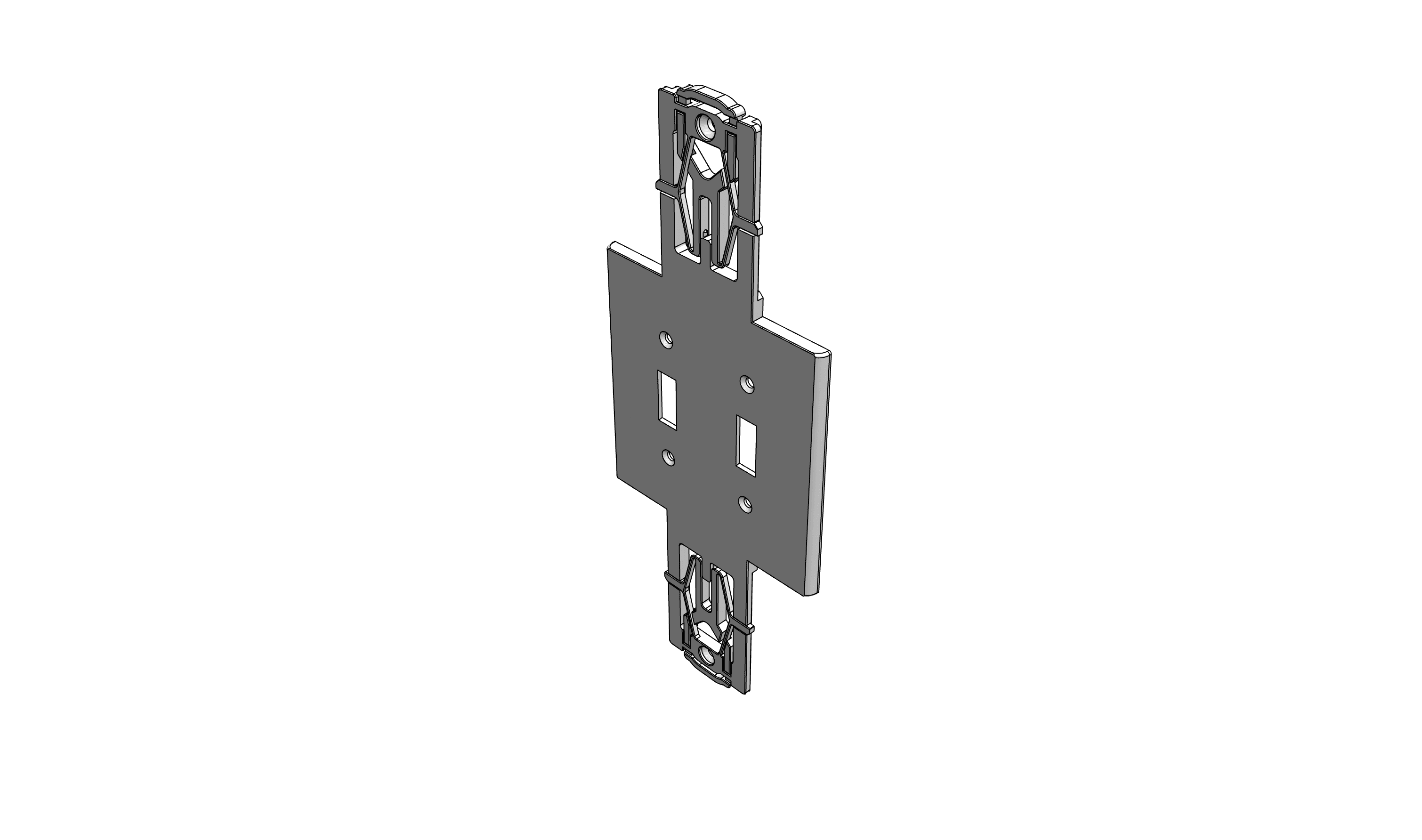 B22 - Double-Gang Double-Sided Toggle Switch Style WallPlateMate 3d model