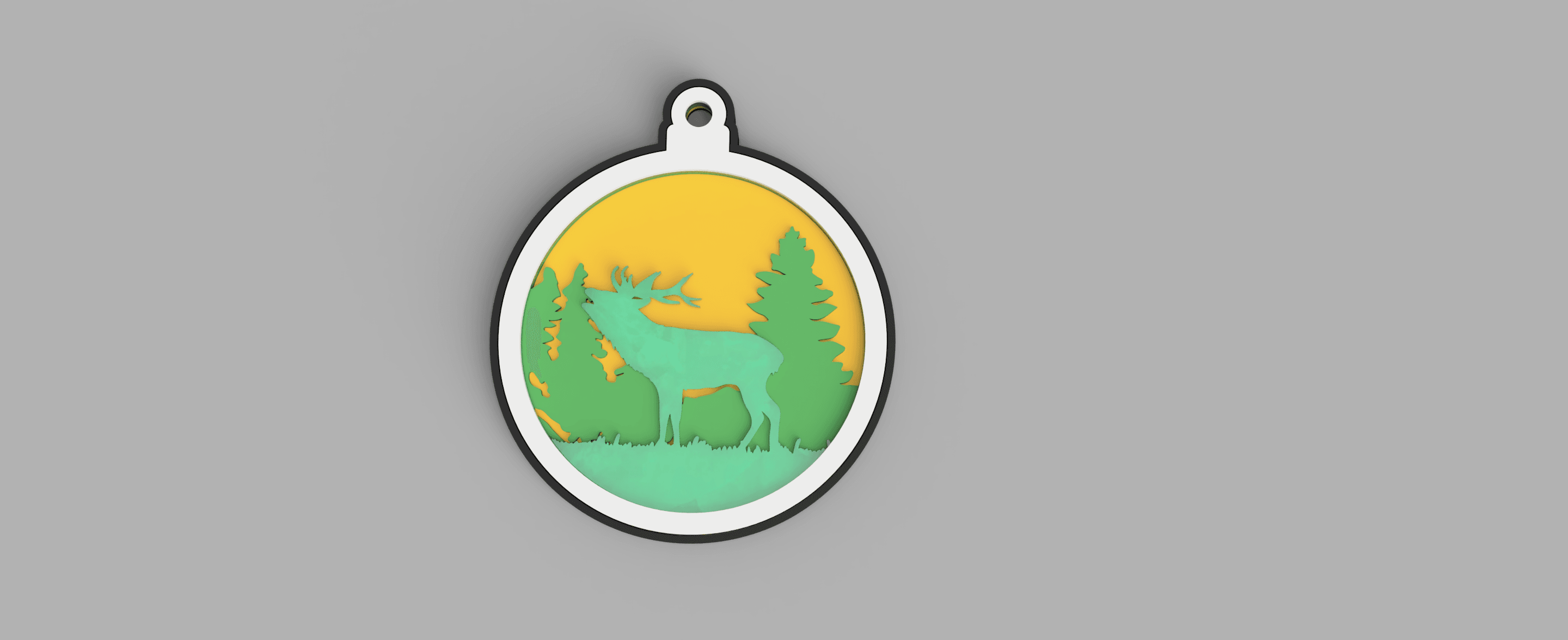 Layered Elk Ornament 3d model