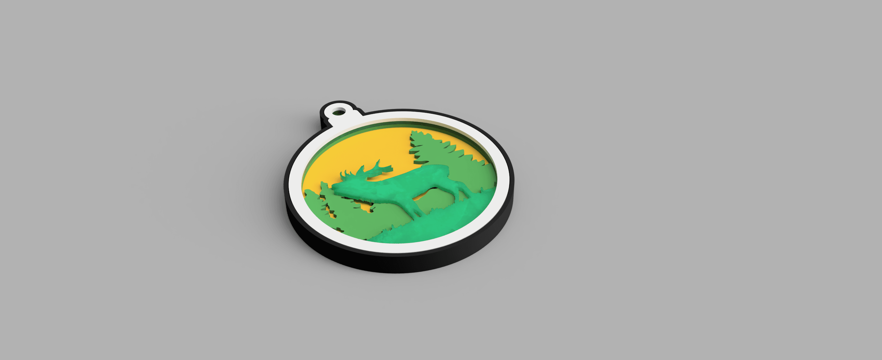 Layered Elk Ornament 3d model