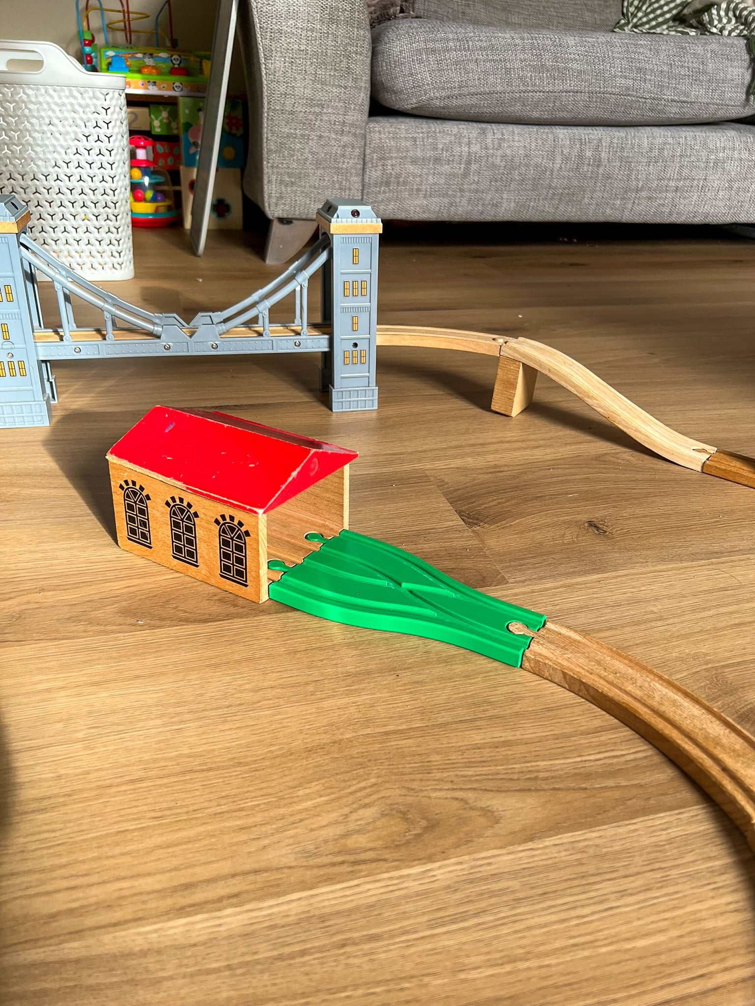 Wooden Train Set Split Track 3d model