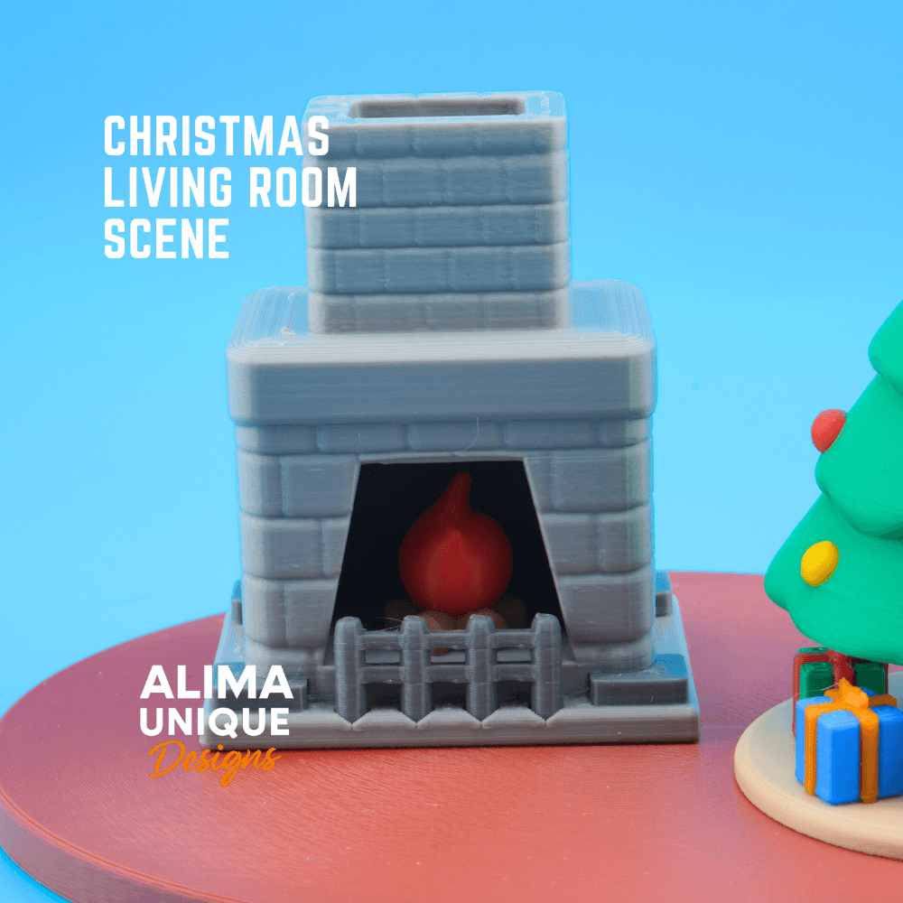 Living Room Christmas Scene 3d model