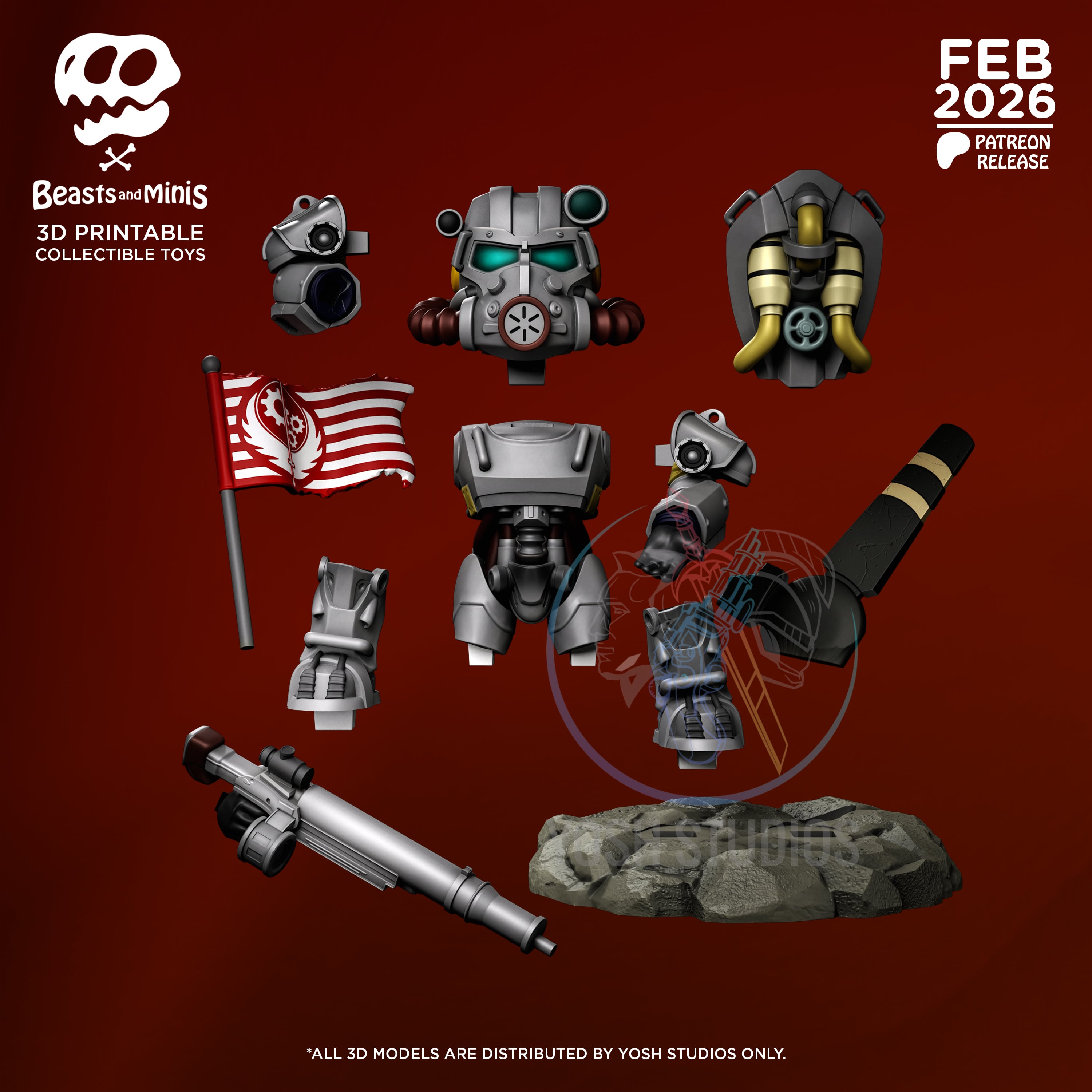 Fallout T45 Mini 3D Printer STL file 3d model