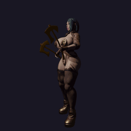 Thick Vampire Axe Queen v2 3d model