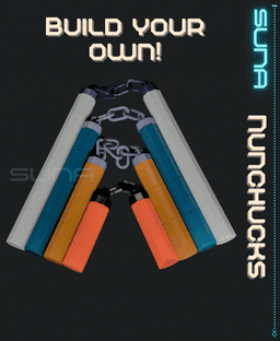 Nunchucks - FULLY CUSTOMIZABLE! 3d model