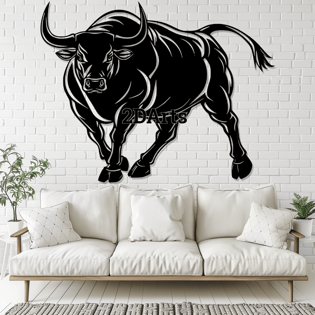 Bull 2D Wall Art/Window Art 3d model