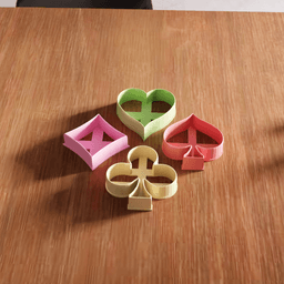 Playing Card Suits Cookie Cutter Stamp Bundle 3d model