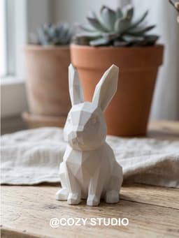 Low Poly Easter Bunny Sculpture 3d model