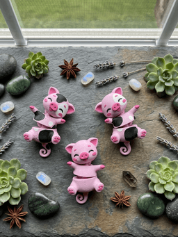 Cute Flexi Baby Pig Toy / Keychain - FREE 3d model