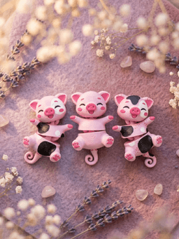 Cute Flexi Baby Pig Toy / Keychain - FREE 3d model
