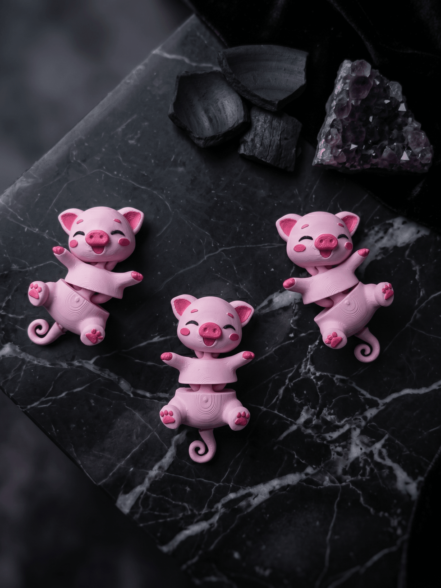 Cute Flexi Baby Pig Toy / Keychain - FREE 3d model