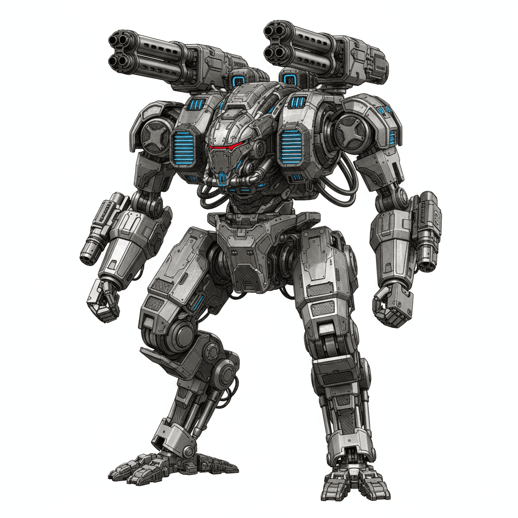 Military Mechs : Dual Cannon Titan Mech 3d model